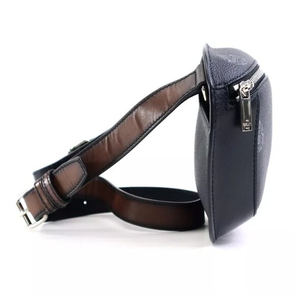 Auth Berluti Body Bag Messenger Bags Black/Browm Leather/Silvertone - Picture 12 of 14